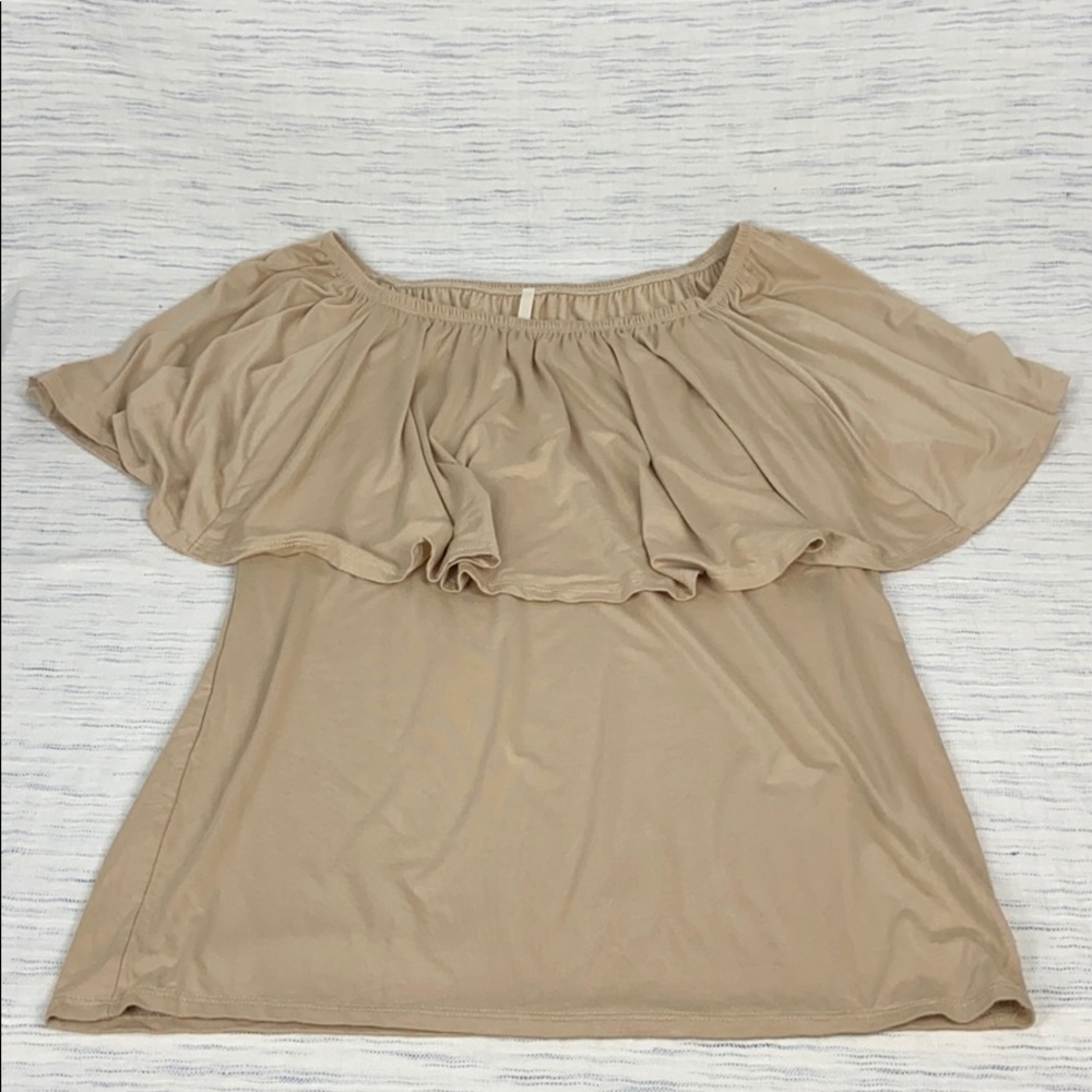 Off the Shoulder top in Soft Knit, Beige